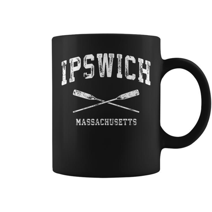 Ipswich Massachusetts Vintage Nautical Crossed Oars Coffee Mug