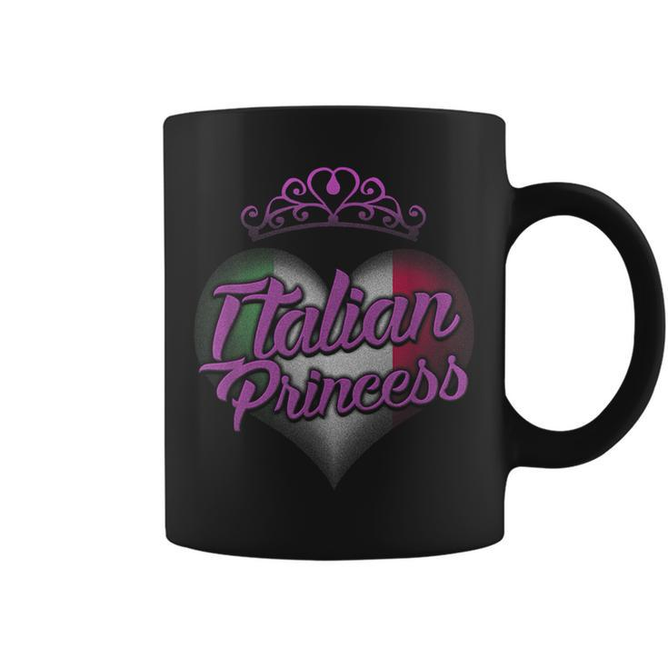 Italian Princess  Italy Pride Heart Kids Daughter Girls Coffee Mug