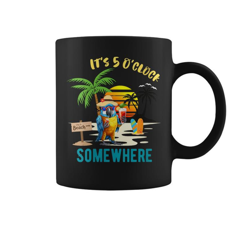 It's 5 O’Clock Somewhere Parrot Sunset Drinking Coffee Mug