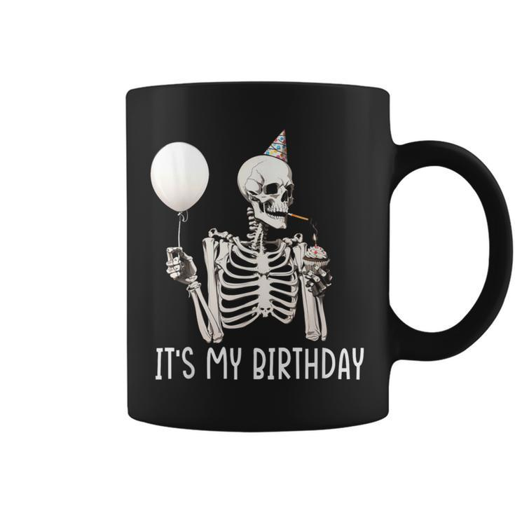 It's My Birthday Halloween Skeleton For Coffee Mug