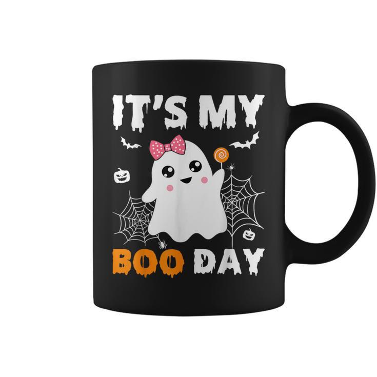 Its My Boo Day Halloween Birthday Ghost Pink Bow Girls Coffee Mug