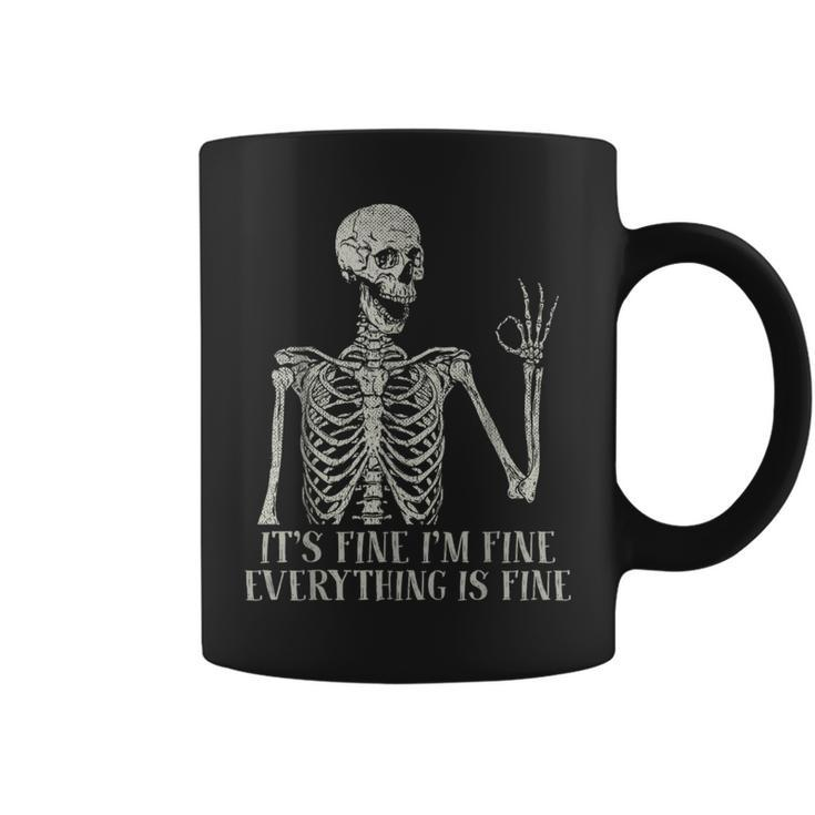 It's Fine I'm Fine Skeleton Skull Halloween Costume Coffee Mug