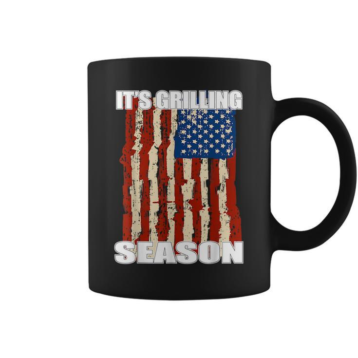 Its Grilling Season  Men Usa Flag Bbq Tools Summer Usa Funny Gifts Coffee Mug