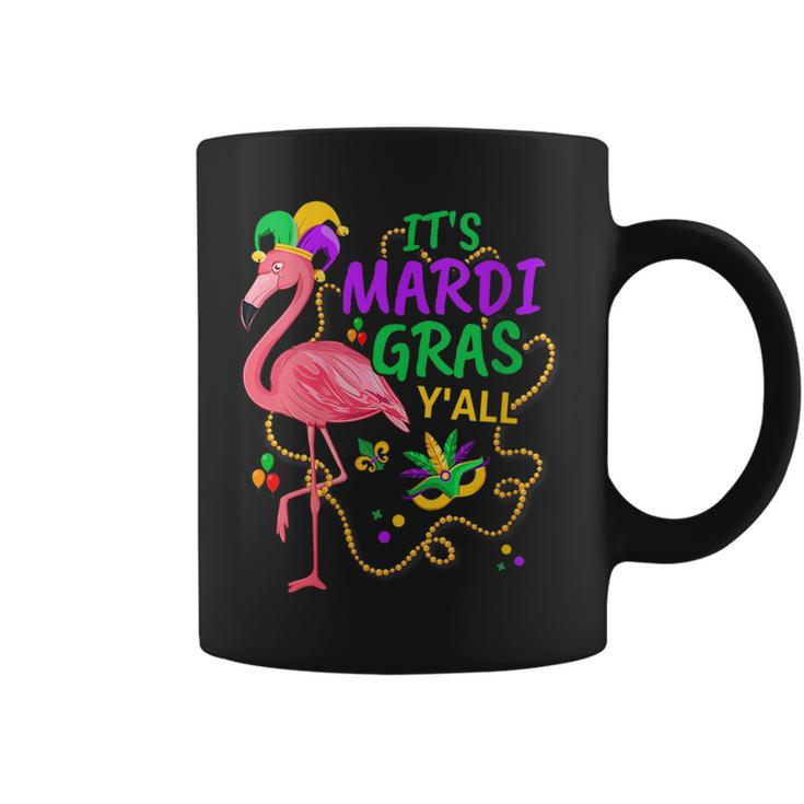 Its Mardi Gras Yall Jester Flamingo Fat Tuesday Parades  Coffee Mug