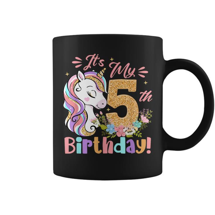 Its My Birthday Unicorn Girls 5 Year Old 5Th Birthday Gift  Coffee Mug