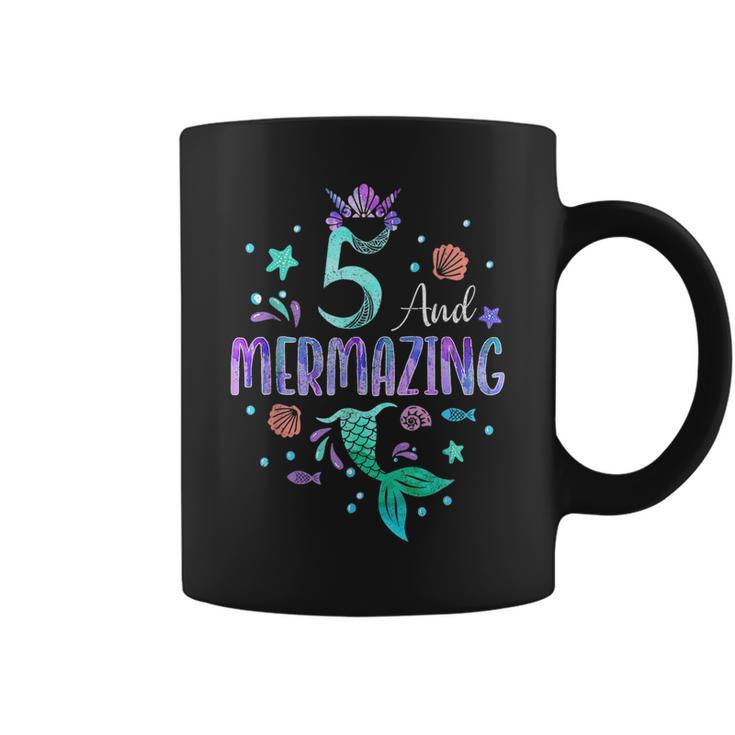 Its My Mermazing 5Th Birthday Mermaid Girl Theme 5 Yrs Old  Coffee Mug