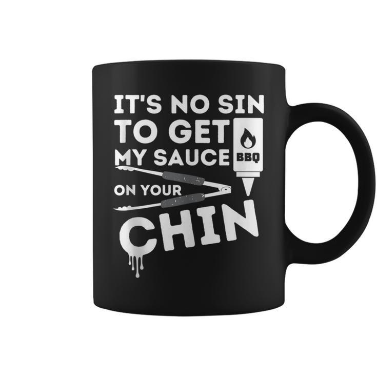 It's No Sin To Get My Sauce Bbq Smoker Barbecue Grill Coffee Mug