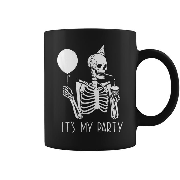Its My Party Lazy Halloween Costume Skeleton Skull Birthday Coffee Mug
