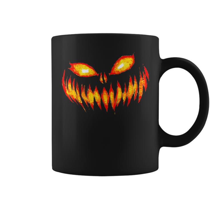 Jack O Lantern Scary Carved Pumpkin Face Halloween Costume Coffee Mug