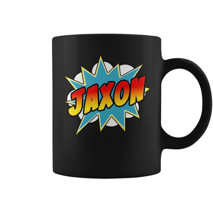 Jaxon Name Comic Book Superhero Gift For Mens Coffee Mug