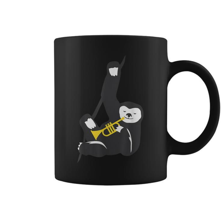 Jazz Sloth Trumpet Musician Cute Animal Playing Coffee Mug