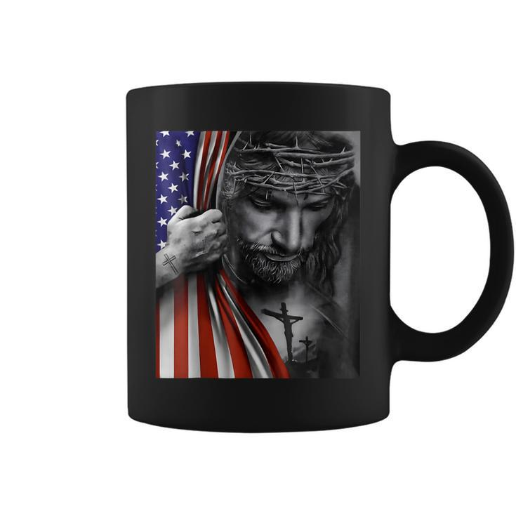 Jesus 4Th Of July American Flag Christian Faith Christ Lover  Coffee Mug