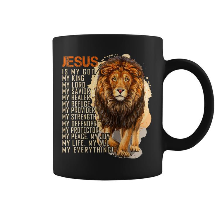 Jesus Is King Lion Christian Coffee Mug