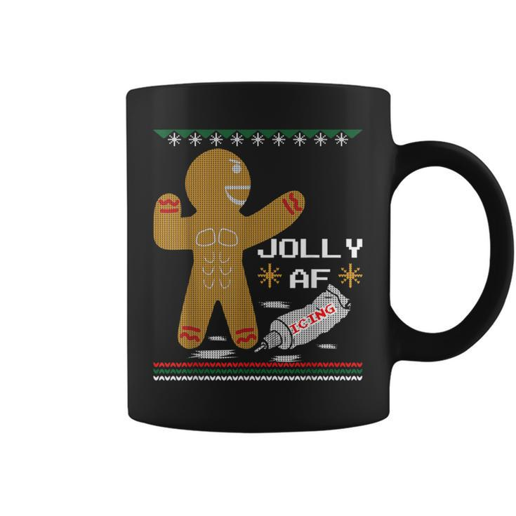 Jolly Af Gingerbread Man Gym Ugly Christmas Sweater Coffee Mug
