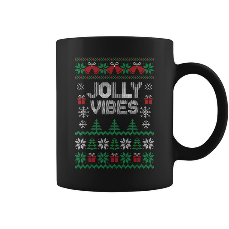 Jolly Vibes Ugly Sweater Jolly Christmas Happy Holidays Coffee Mug