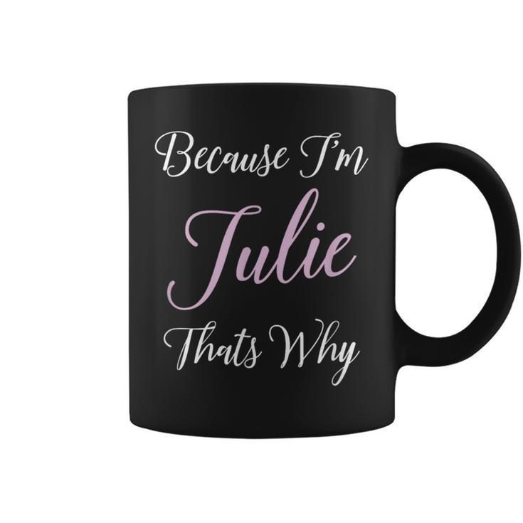 Julie Name Personalized Cute Pink Black Girl Juliana Coffee Mug