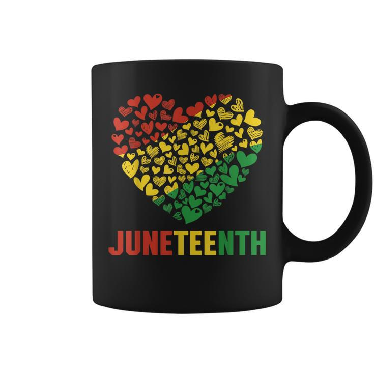 Junenth 1865 Heart Fist Celebrating Black Freedom African  Coffee Mug