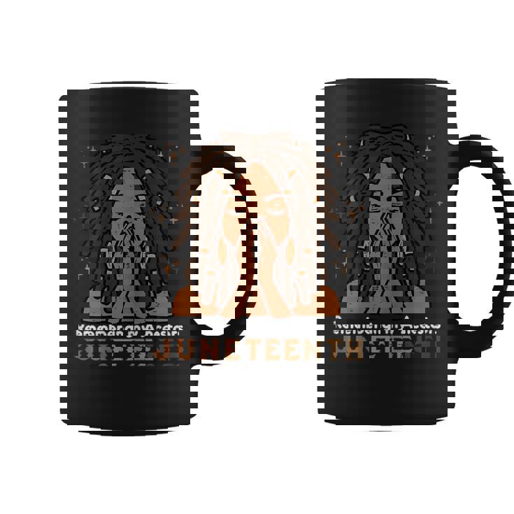 Junenth Black Woman Remembering Ancestors Women Girls Kid Coffee Mug
