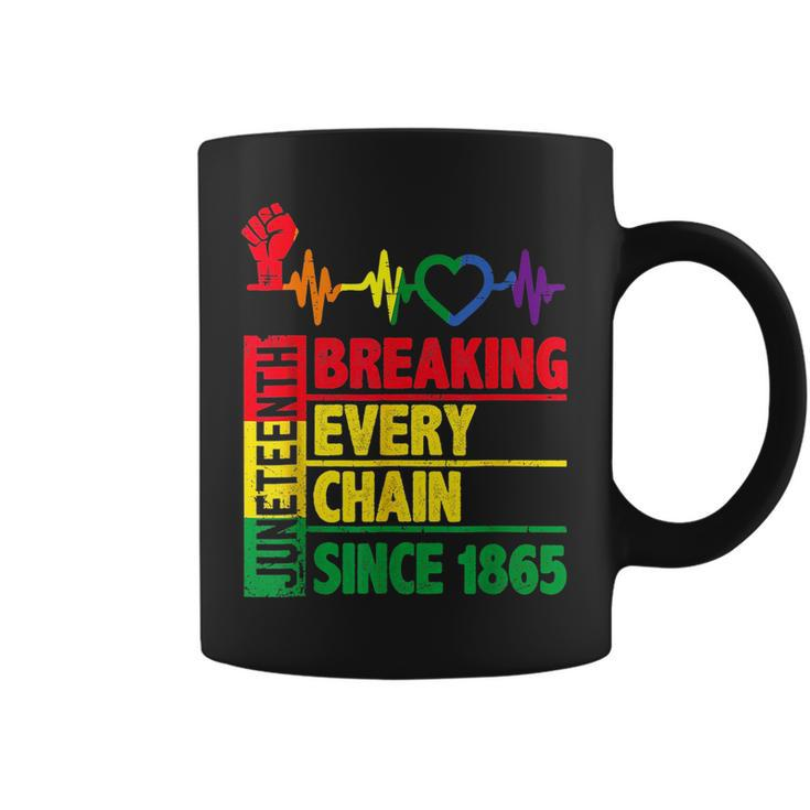 Junenth Breaking Every Chain Since 1865 African Freedom  Coffee Mug