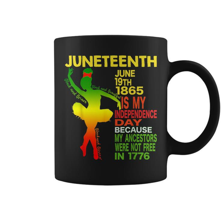 Junenth Independence Black Women Dancer Girl Ballerina  Coffee Mug
