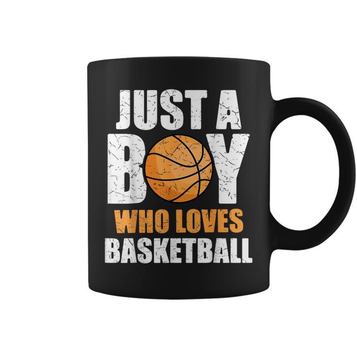 Just A Boy Who Loves Basketball Basketball Funny Gifts Coffee Mug