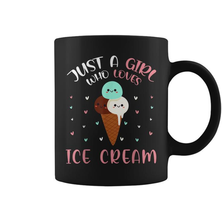 Just A Girl Who Loves Ice Cream Lover Cute Summer Vacation Coffee Mug
