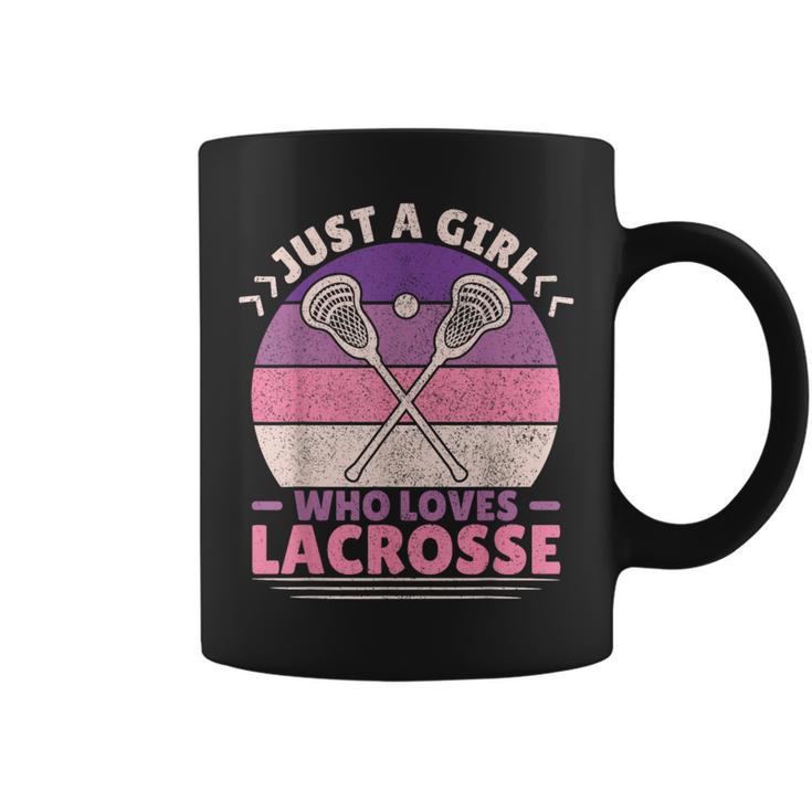 Just A Girl Who Loves Lacrosse Player Lax Lovers Lacrosse  Coffee Mug