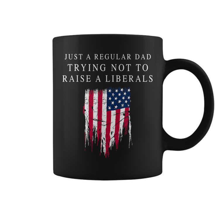 Just A Regular Dad America Flag America Patriotic Father Day  Coffee Mug