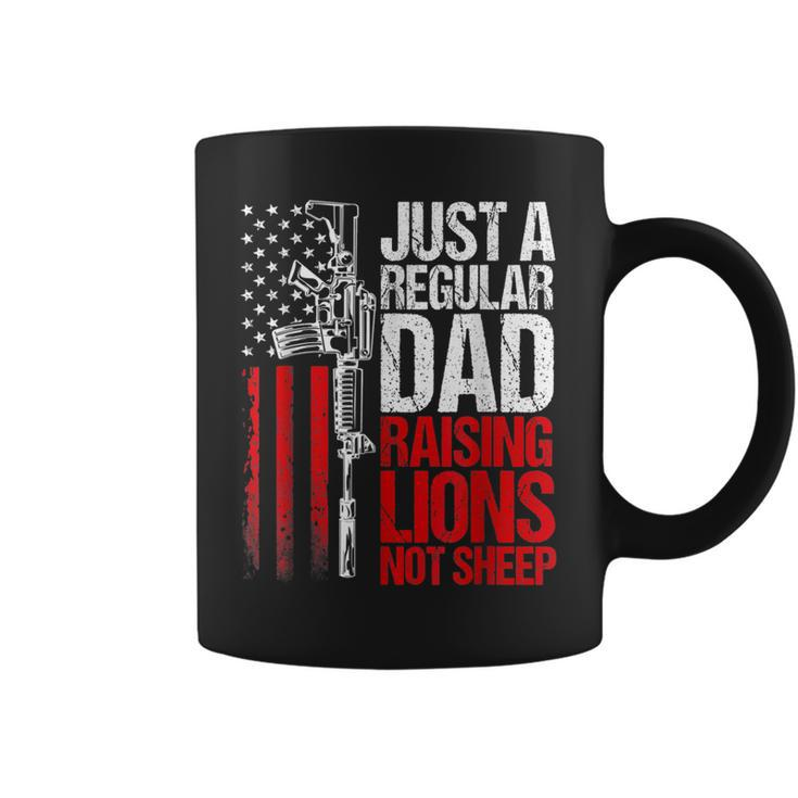 Just A Regular Dad Raising Lions Us Patriot Not Sheep Mens  Coffee Mug