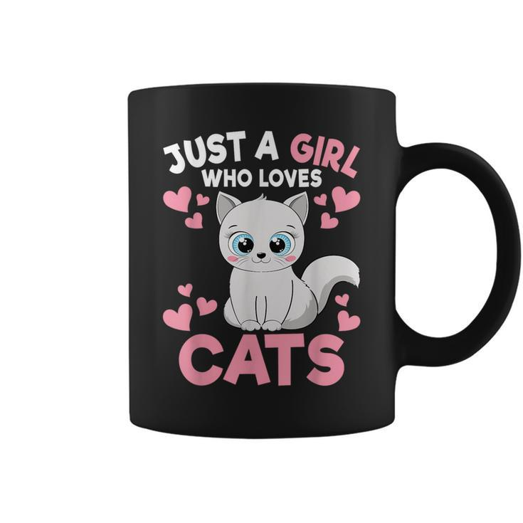 Just A Girl Who Loves Cats Cute Cat Lover Girls Toddlers Coffee Mug