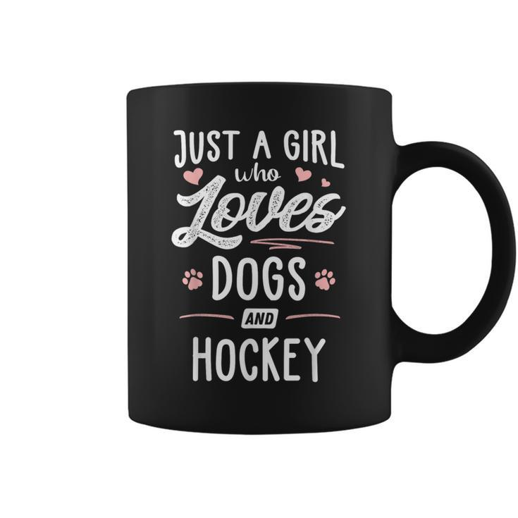 Just A Girl Who Loves Dogs And Hockey Dog Lover Coffee Mug