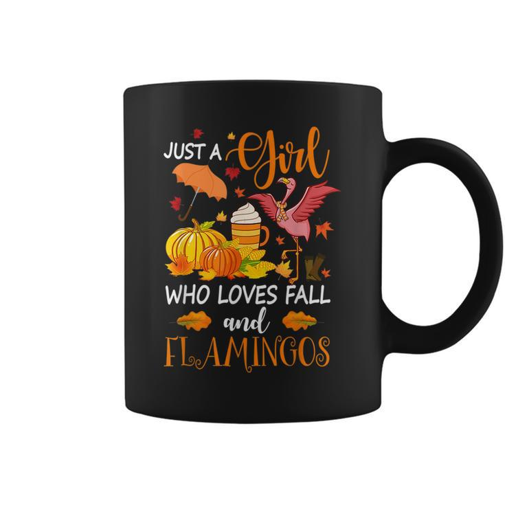 Just A Girl Who Loves Fall And Flamingo Halloween Flamingo Flamingo Halloween  Coffee Mug