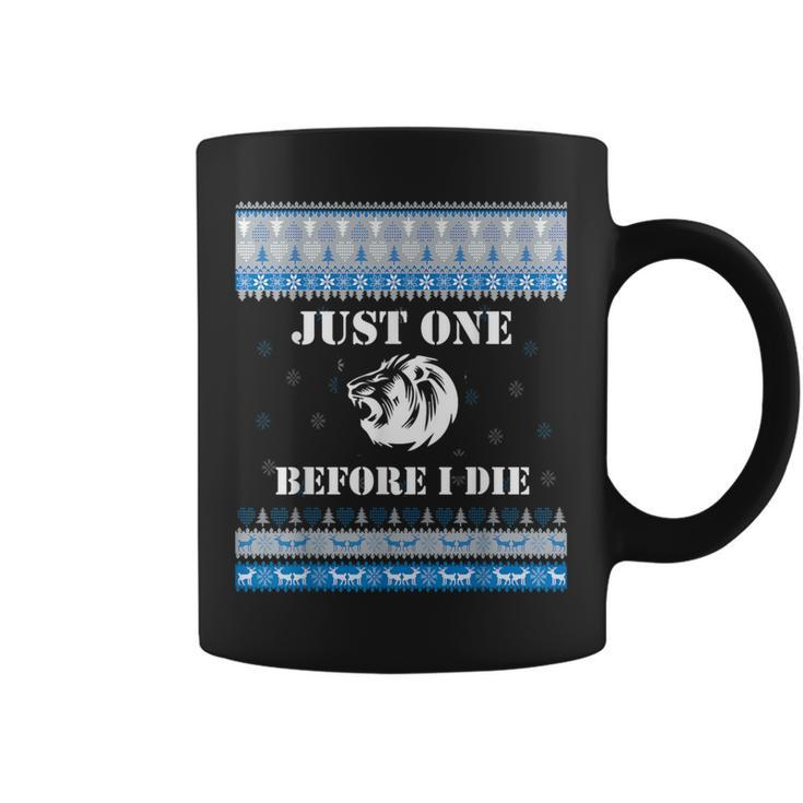 Just One 1 Before I Die Lions Head Christmas Sweater Coffee Mug