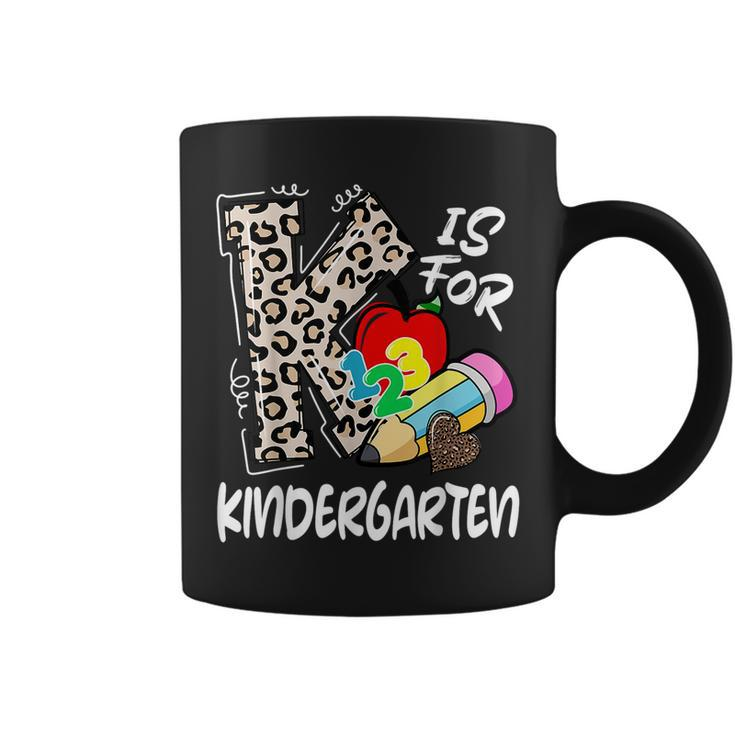 K Is For Kindergarten Teacher Leopard Back To School Kinder Coffee Mug