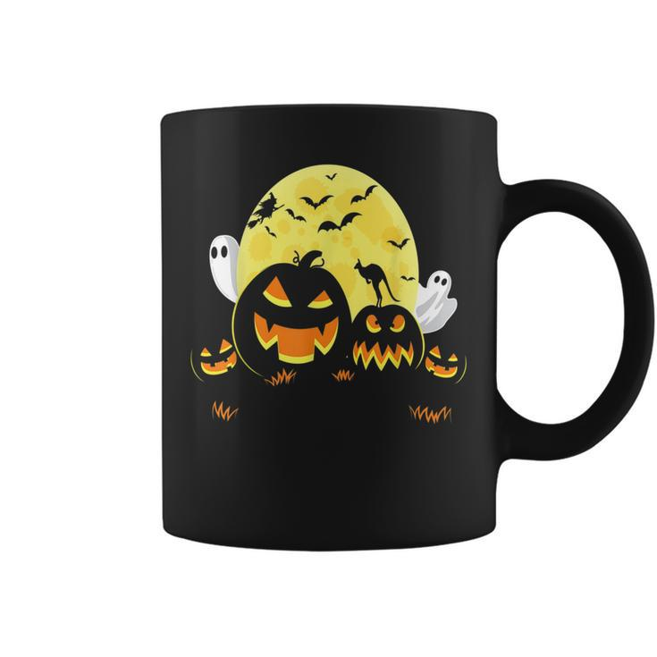 Kangaroo On Scary Pumpkin Halloween Full Moon Boo Ghost  Coffee Mug