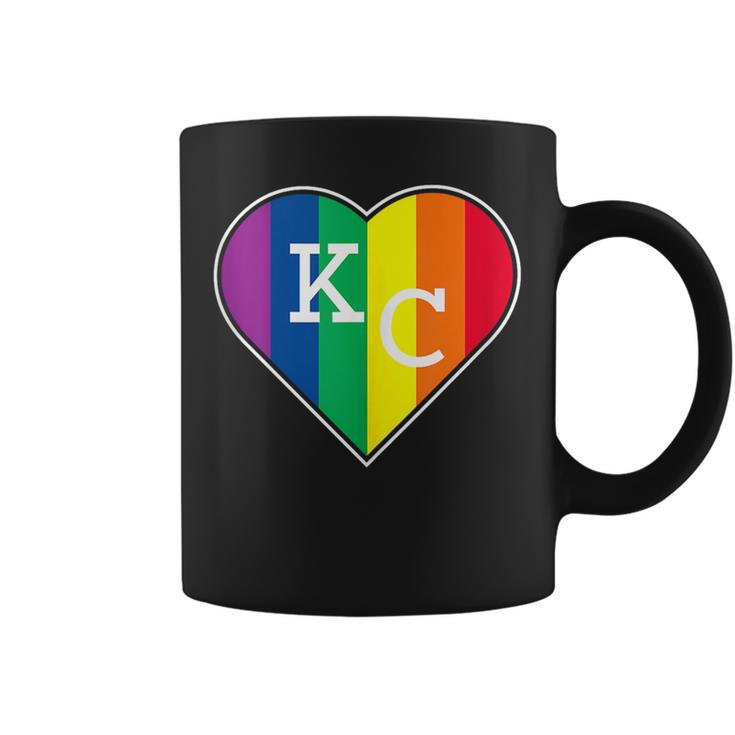 Kansas City Mo - Lbgtq Rainbow Kc Heart Gay Pride Month  Coffee Mug