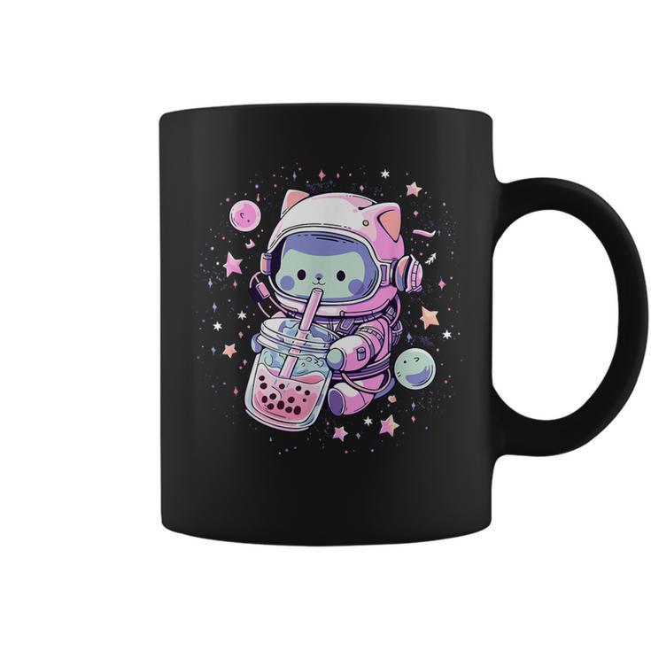 Kawaii Cat Bubble Boba Tea In Space Astronaut Anime Girls Coffee Mug