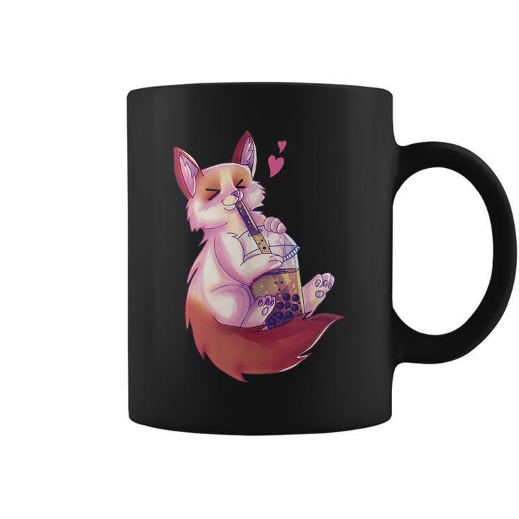 Kawaii Cat Loves Bubble Tea Pearls Boba Milk Tea Cute  Coffee Mug