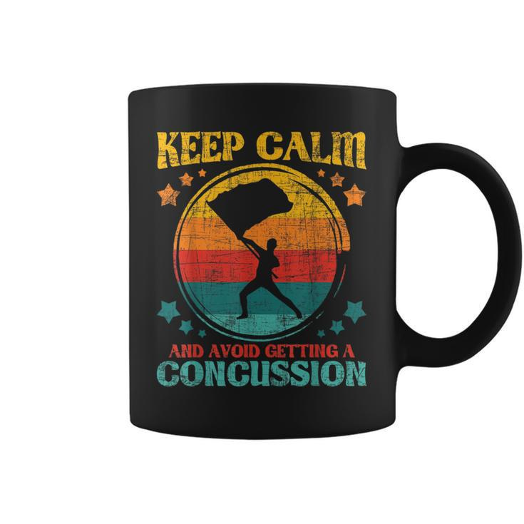 Keep Calm And Avoid Getting A Concussion - Retro Colorguard  Coffee Mug