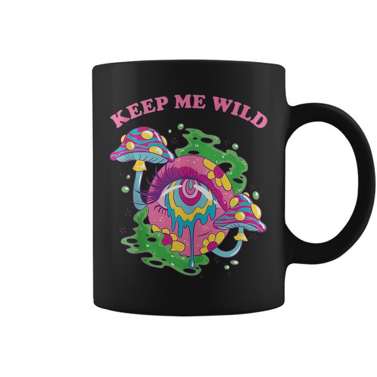 Keep Me Wild Trippy Mushroom Celestial Mystical Cottagecore  Coffee Mug