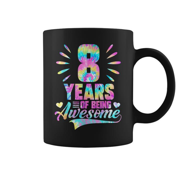 Kids 8Th Birthday Gift Idea Tiedye 8 Year Of Being Awesome Coffee Mug