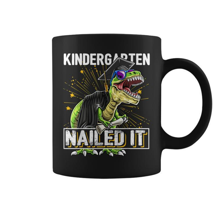 Kindergarten Nailed ItRex Dinosaur Graduation Cap Gown Coffee Mug