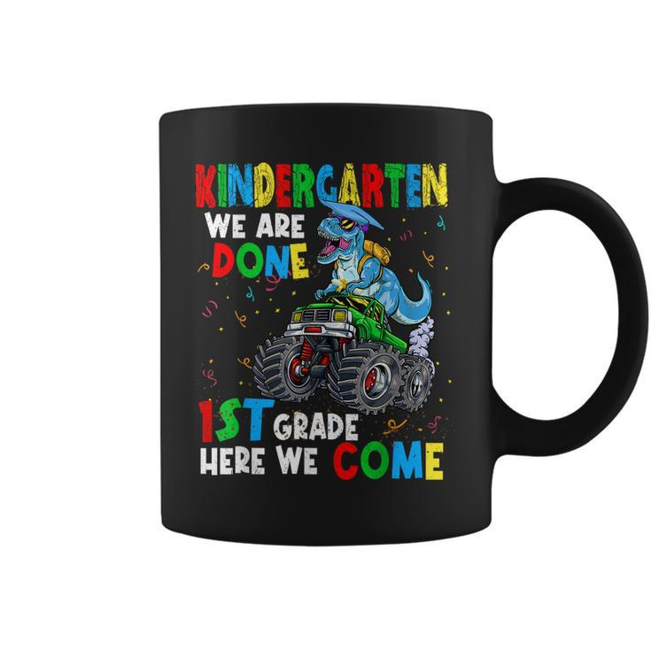 Kindergarten We Are Done Kindergarten Dinosaur Monster Truck Coffee Mug