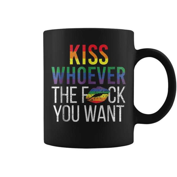 Kiss Whoever The F Fuck You Want Gay Lesbian Lgbt  Coffee Mug