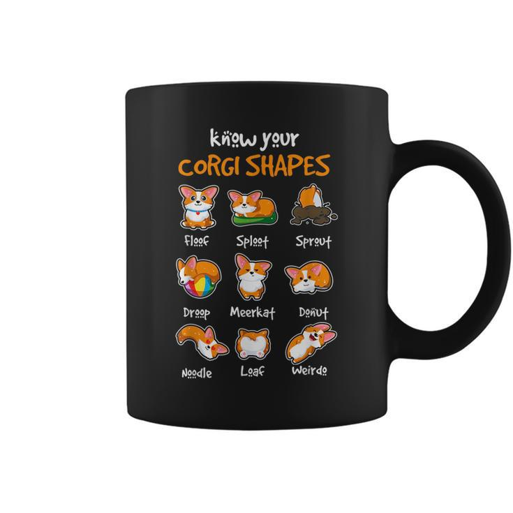 Know Your Corgi Shapes  Cute Puppy Dog Lover Gifts Kids  Coffee Mug
