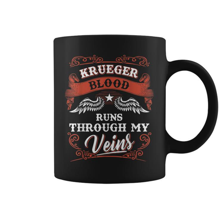 Krueger Blood Runs Through My Veins Family Christmas Coffee Mug