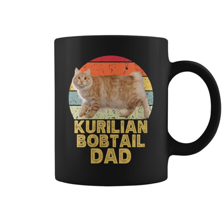 Kurilian Bobtail Cat Dad Retro Vintage For Cat Lovers Coffee Mug