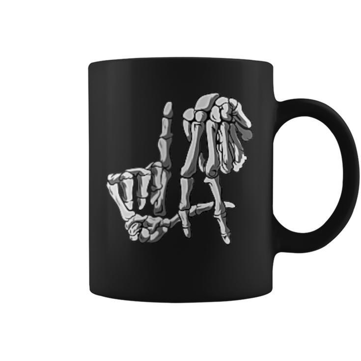 La Hands Skeleton Original Los Angeles Hand Sign Halloween Coffee Mug