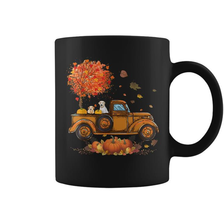 Labrador Retriever Pumpkins Truck Autumn Leaf Fall Fall Coffee Mug