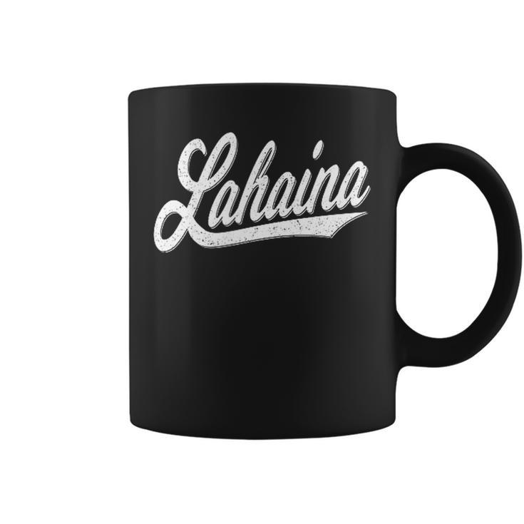 Lahaina Maui Hawaii Varsity Script Sports Jersey Style Coffee Mug